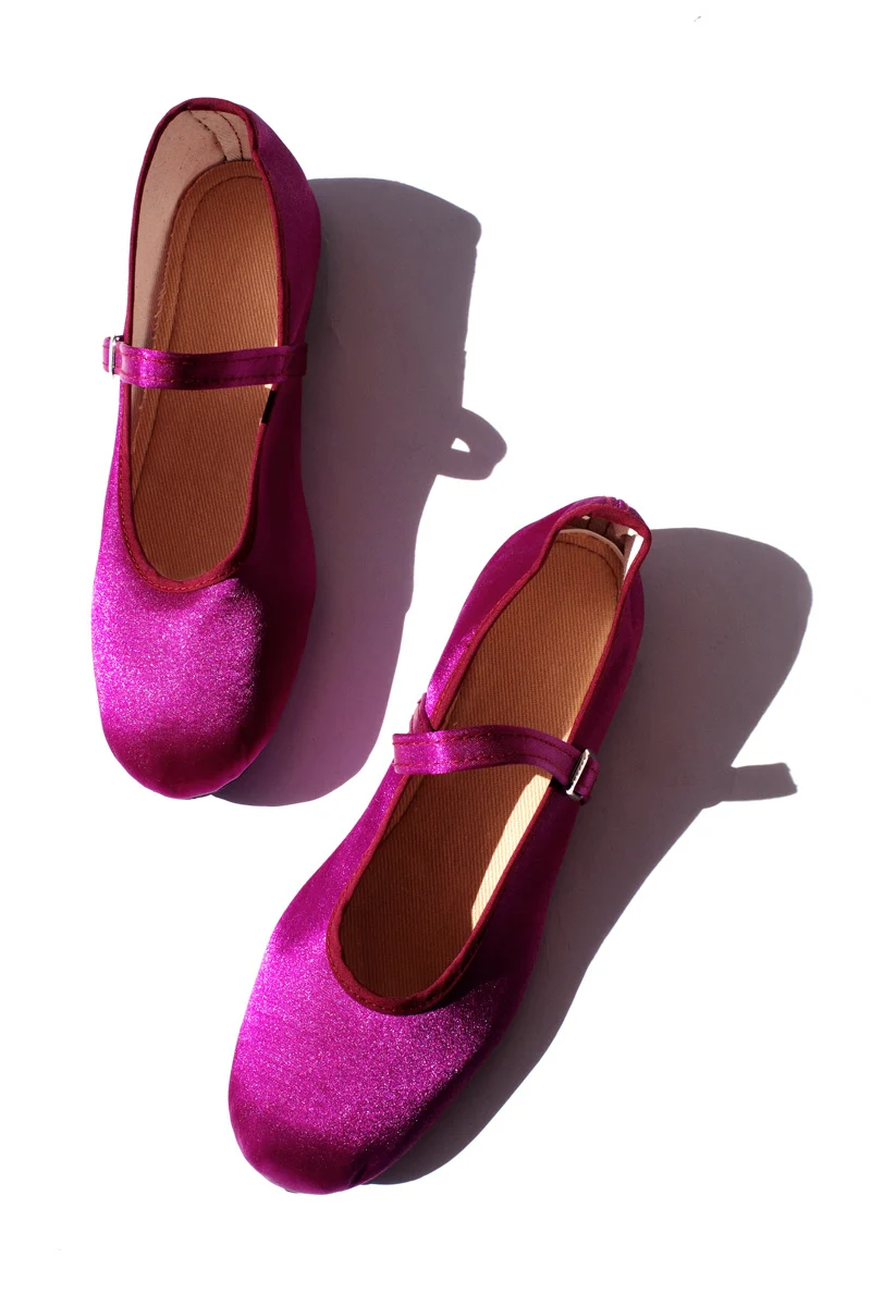 Recyclable mary jane flats - satin violet Artisan