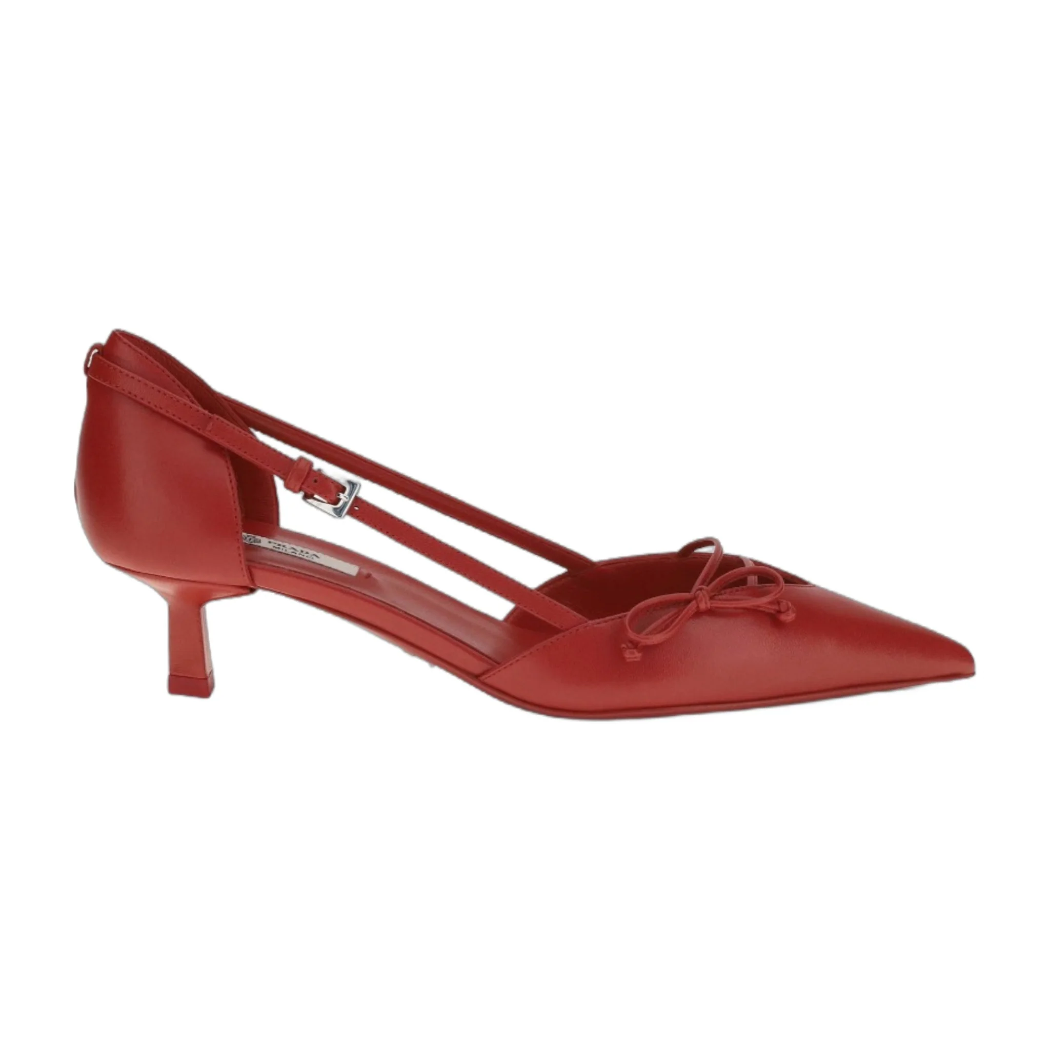 Sophisticated Leather Pumps Side-Cut Red Healthy