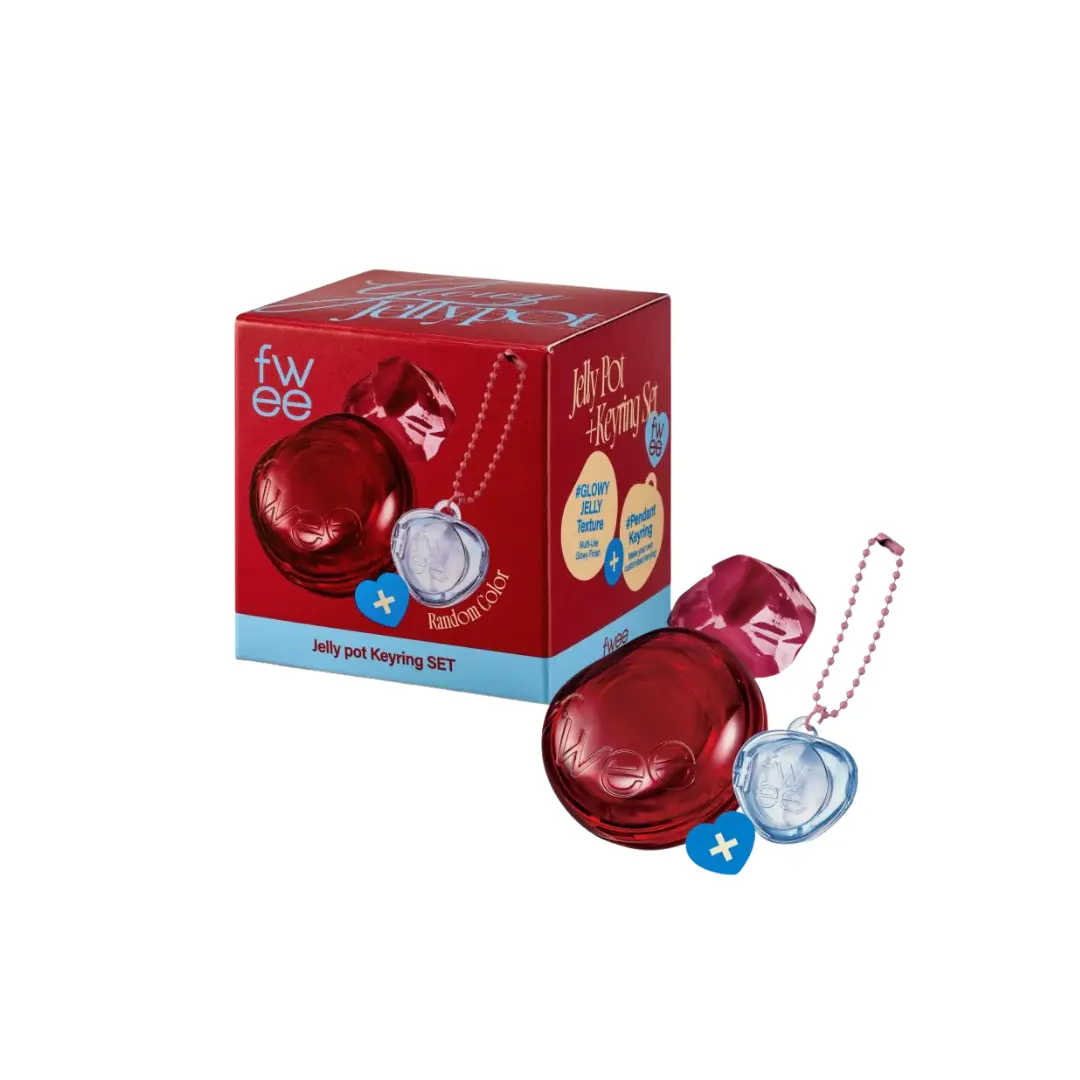 Effective fwee Lip Cheek Glowy Jelly Pot Keyring Set Authentic
