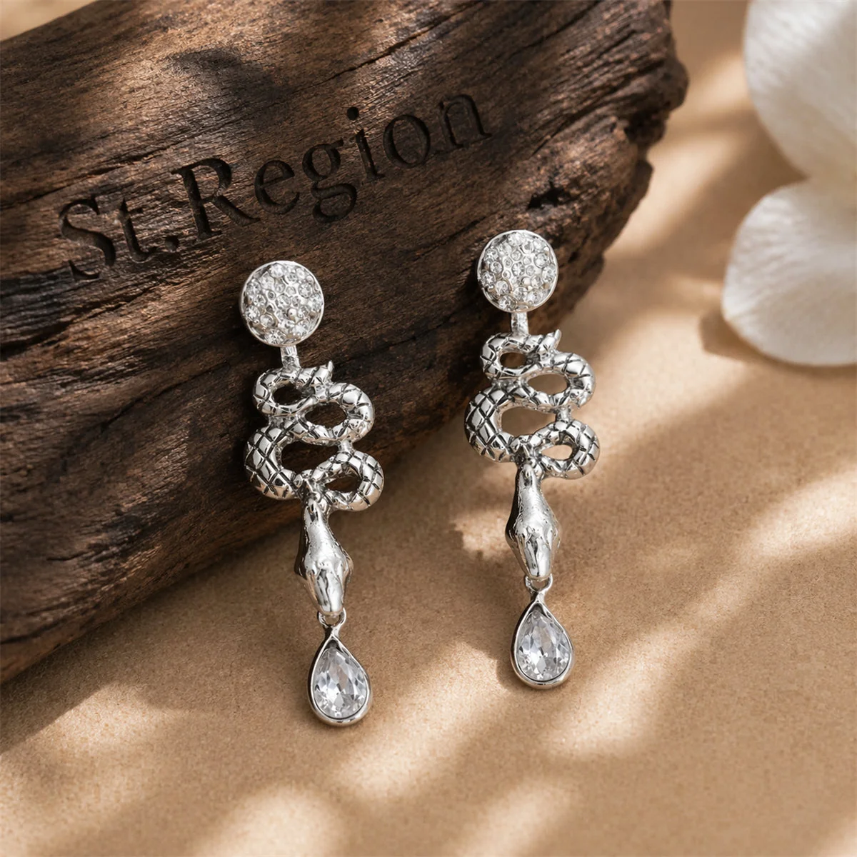 Optimized Cubic Zirconia Silvertone Snake Ear Jackets Luxury