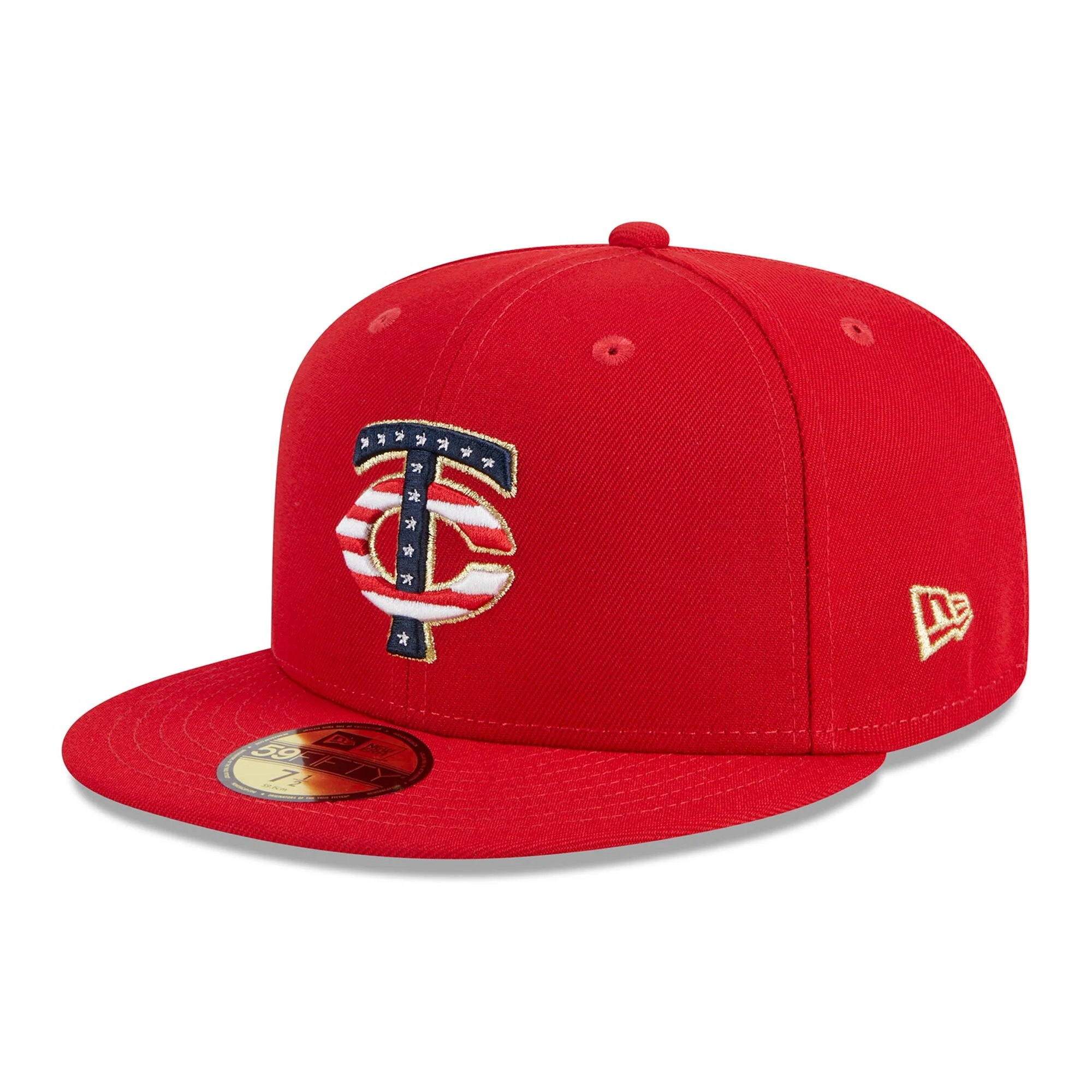Fine New Era Men's MLB Minnesota Twins 5950 July 4Th Fitted Red Refined
