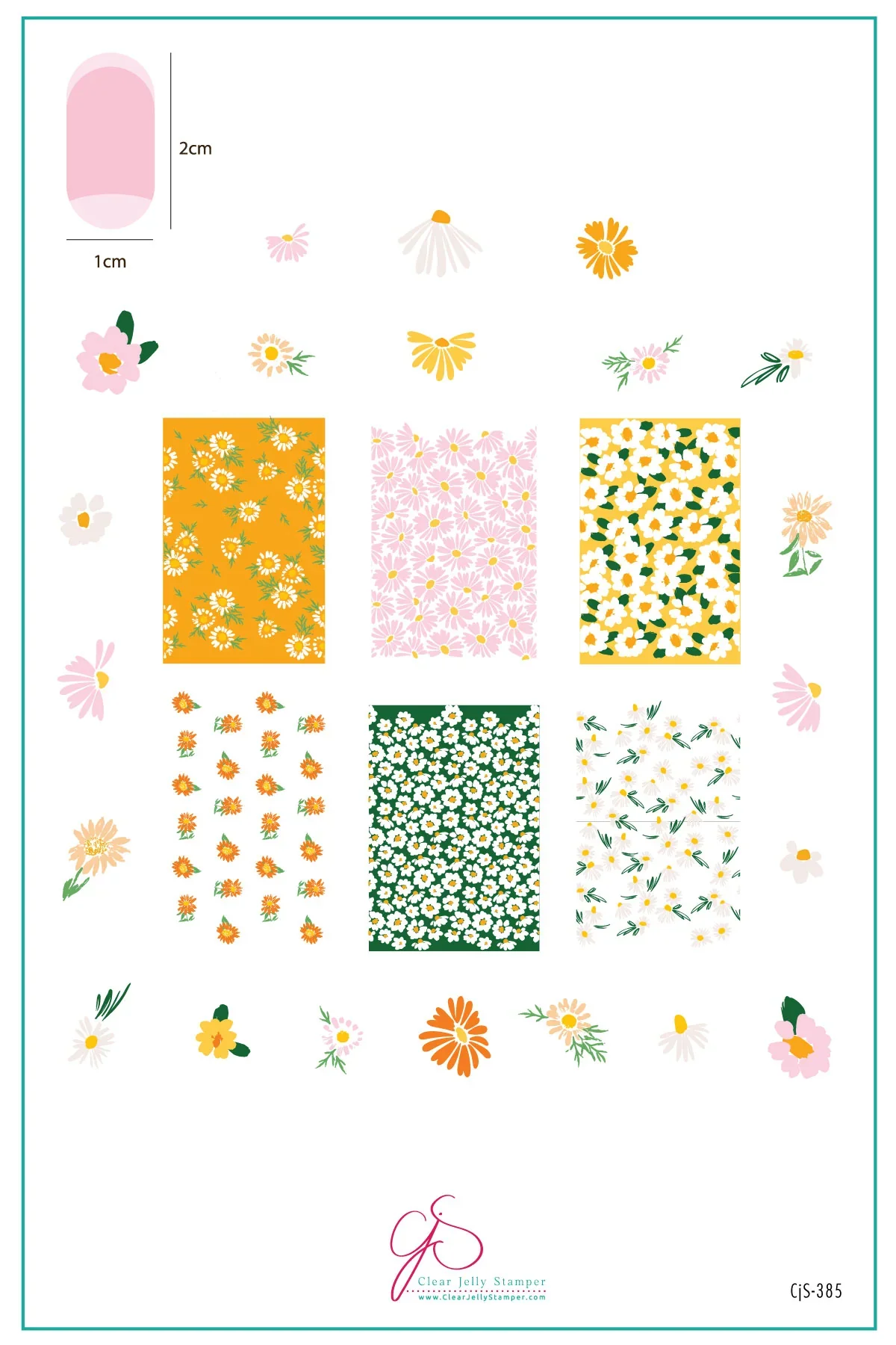 Advanced Crazy for Daisies CjS-385 - Clear Jelly Stamping Plate Smart