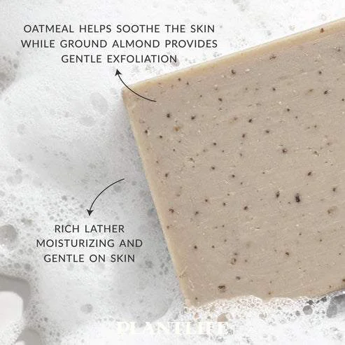 Solid Plantlife Oatmeal Almond 3-Pack Bar Soap - Moisturizing and Soothing Soap for Your Skin - Hand Crafted Using Plant-Based Ingredients - Made in California 4oz Bar Quality