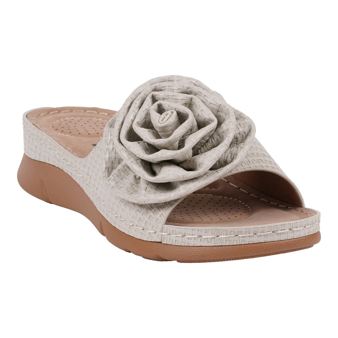 Easy-to-Use Women's Honey Grey Flat Comfort Sandals Recyclable