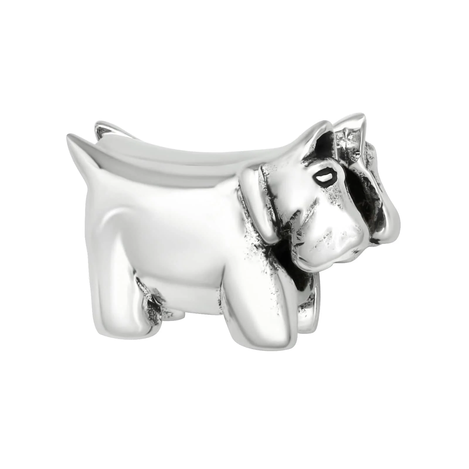 Lightweight Ag Sterling Silver Schnauzer Dog Charm Functional