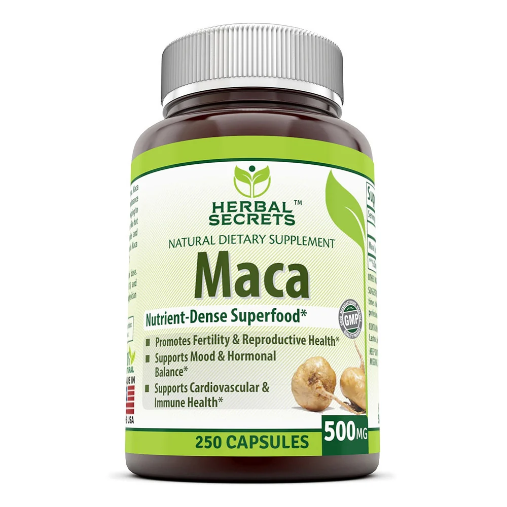 Smooth Nutrition Herbal Secrets Maca 500 Mg Veggie Capsules 250 Ea Proven