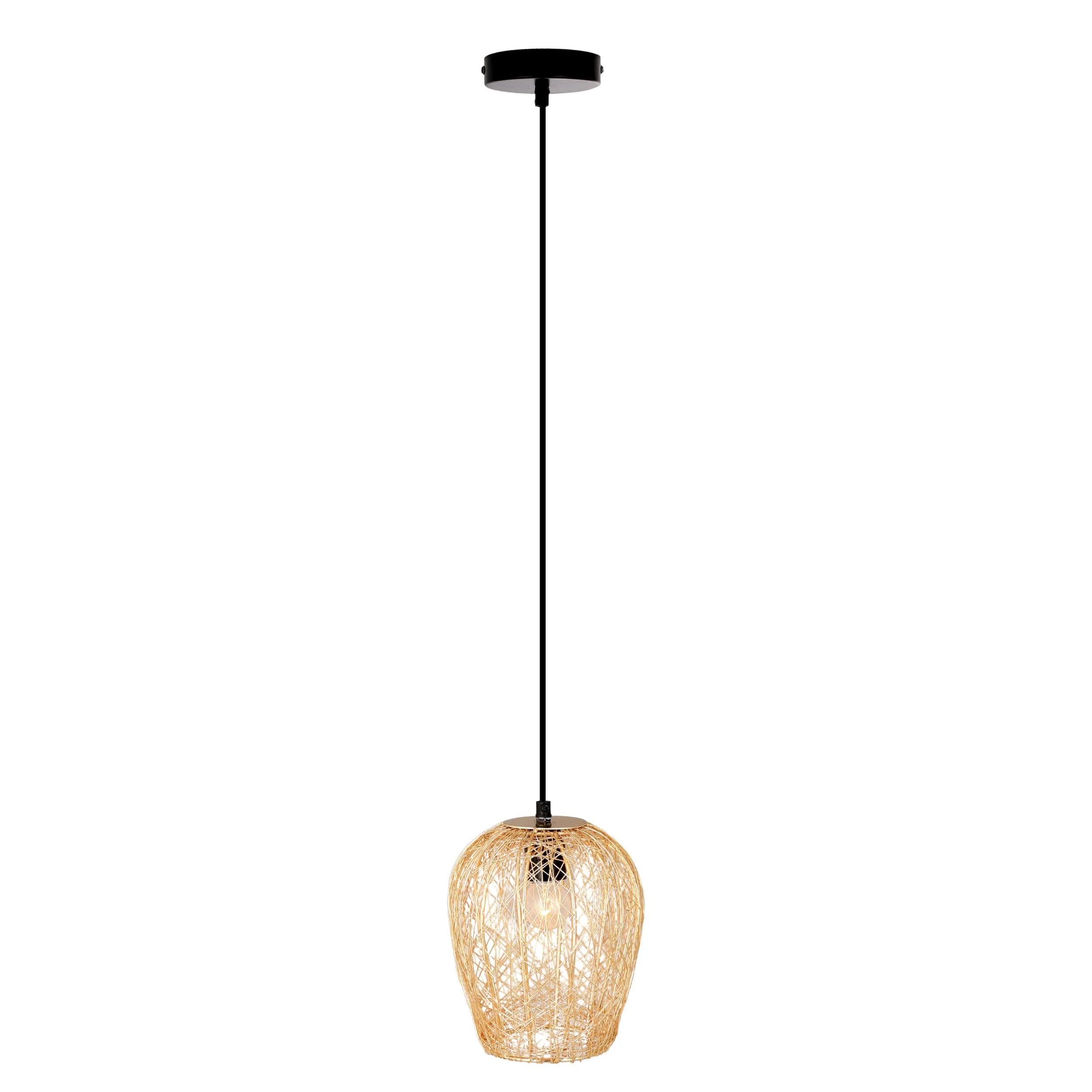 Exceptional River of Goods Modern Gold Woven Metal Pendant Light Original