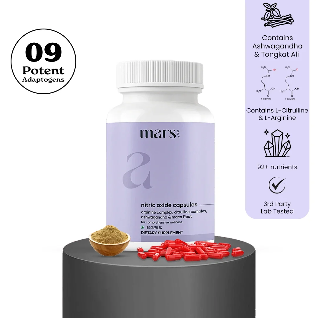Functional Mars Nitric Oxide Capsule A Natural Circulation Energy Booster for Stamina Focus Recovery Professional