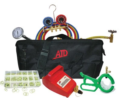 Eco-Friendly R134 Air Conditioning Automotive Gauge Vacuum Pump Tool Charging Set Kit Next-Generation