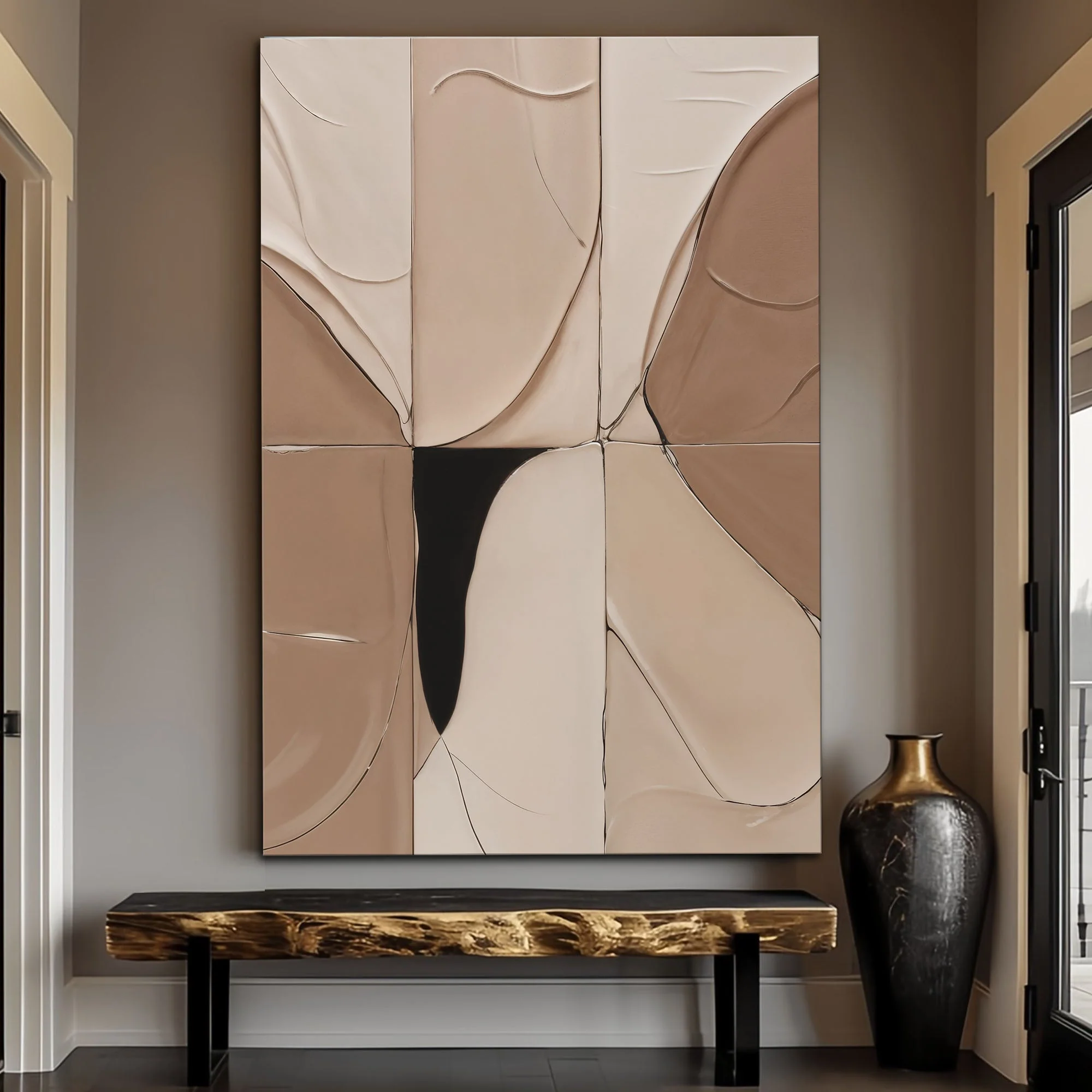 Clean Neutral Abstract Boho Wall Art Breathable