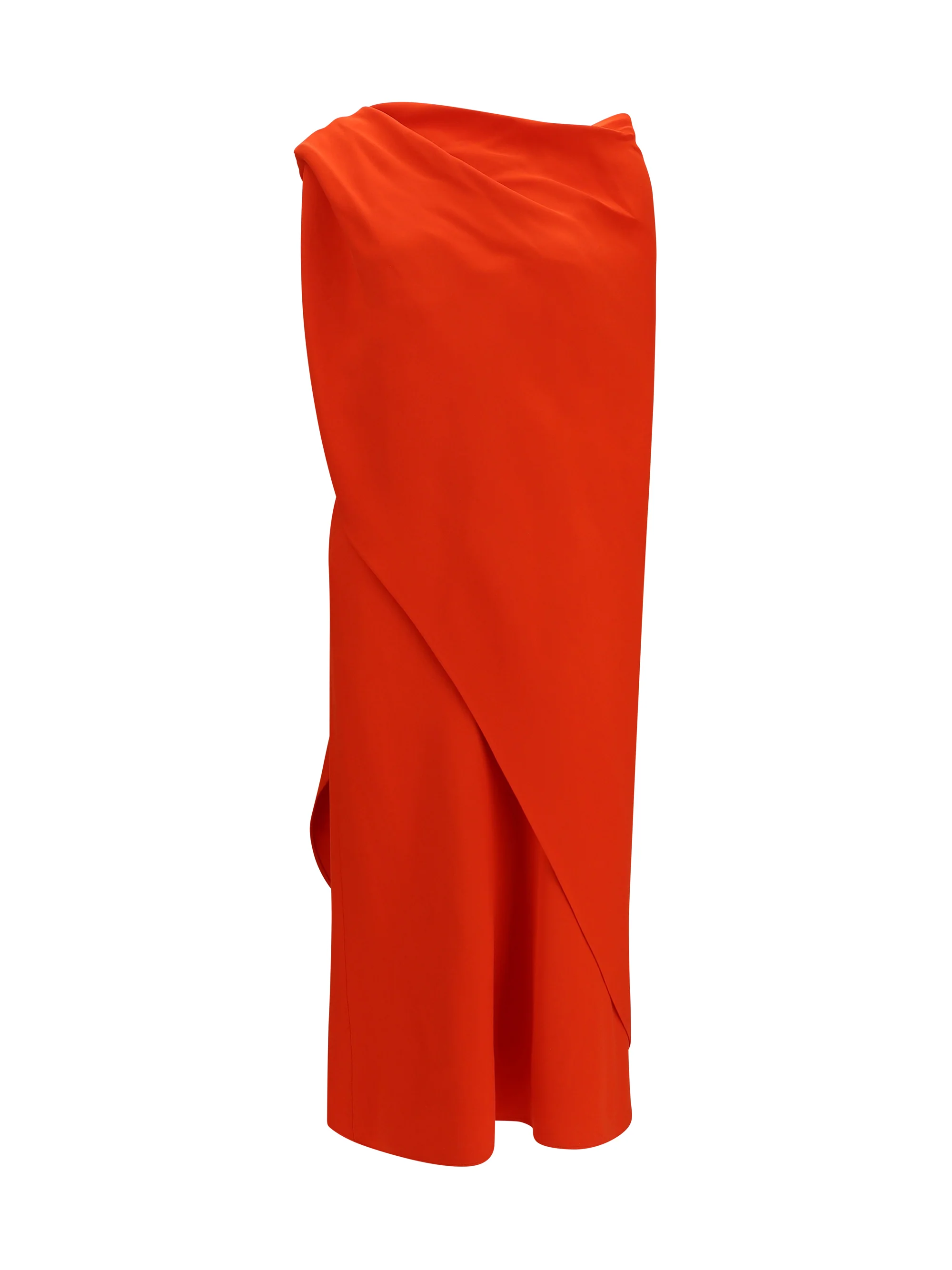 Traditional Maxi Dress Draped Silk Sunset Red Reusable