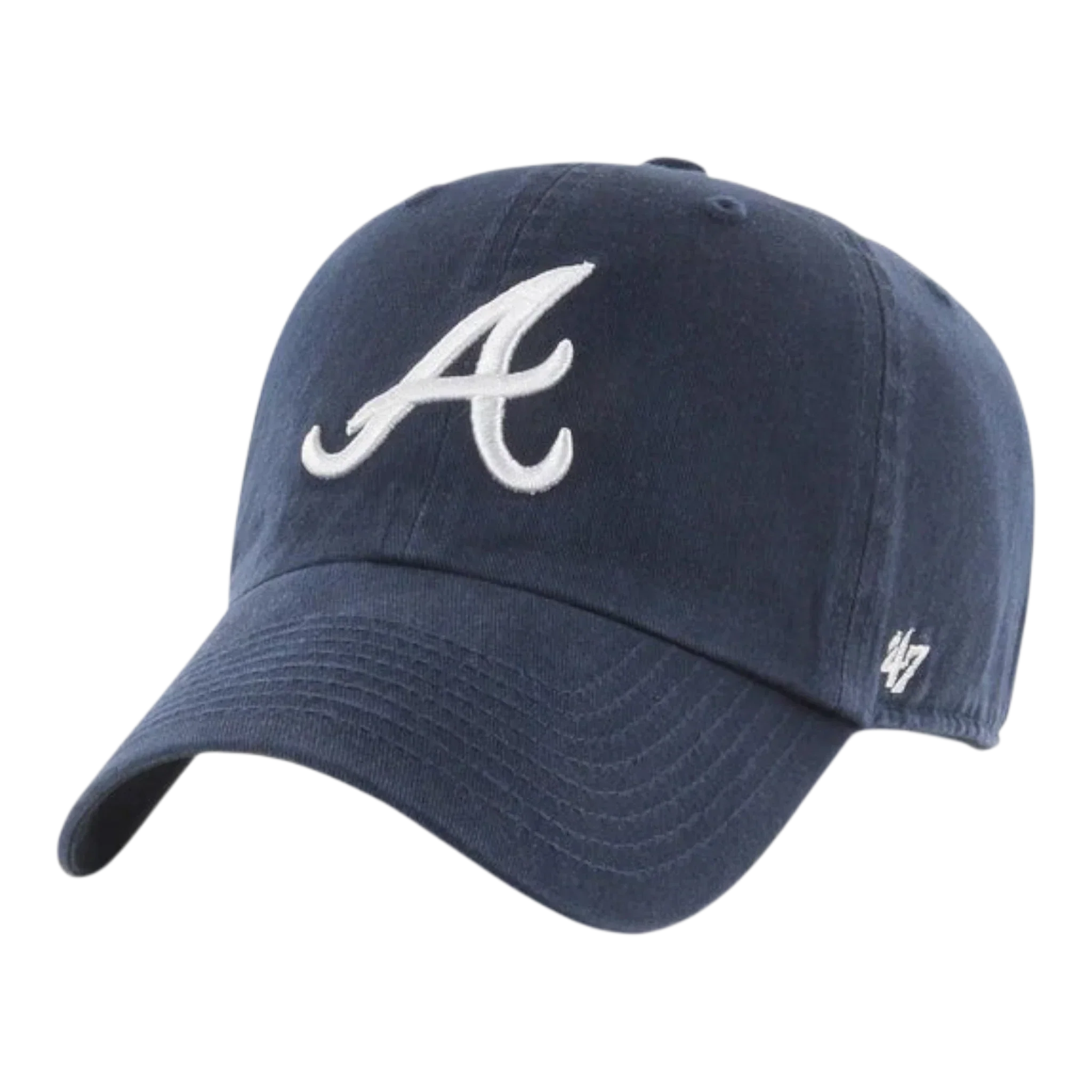 Advanced 47 Brand Clean Up Atlanta Braves Strapback Hat — Navy Adjustable Cap Organic