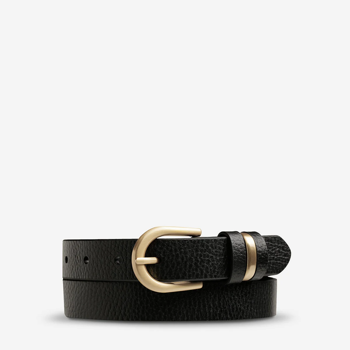 High-Quality Status Anxiety Over and Over Belt in Black Gold Fashionable