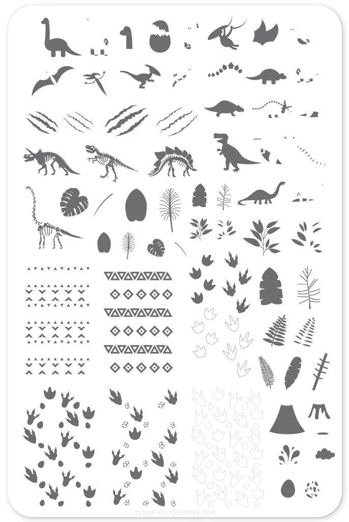 Effective Dino Friends CjS LC-35 - Clear Jelly Stamping Plate Quality
