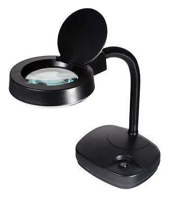 Solid Table Top Lighted Flexible Illuminated Hobby Magnifying Desk Work Lamp Light High-End