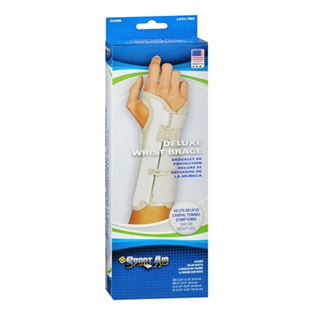 Responsible Sportaid Wrist Brace Deluxe Left Beige Small Size 2.75 - 3.25 Inches - 1 Ea Enhanced