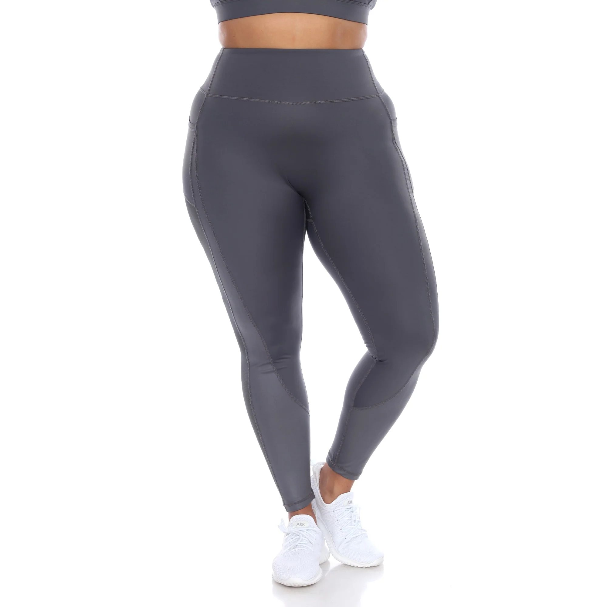 Exceptional White Mark Plus Size High-Waist Mesh Fitness Leggings Sustainable