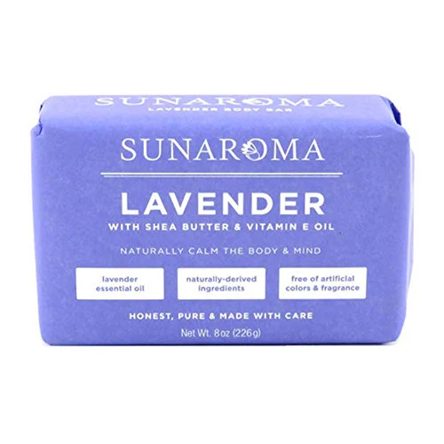 Dependable Sunaroma Lavender with Shea Butter and Vitamin E Oil Bath Soap 8 Oz Clean