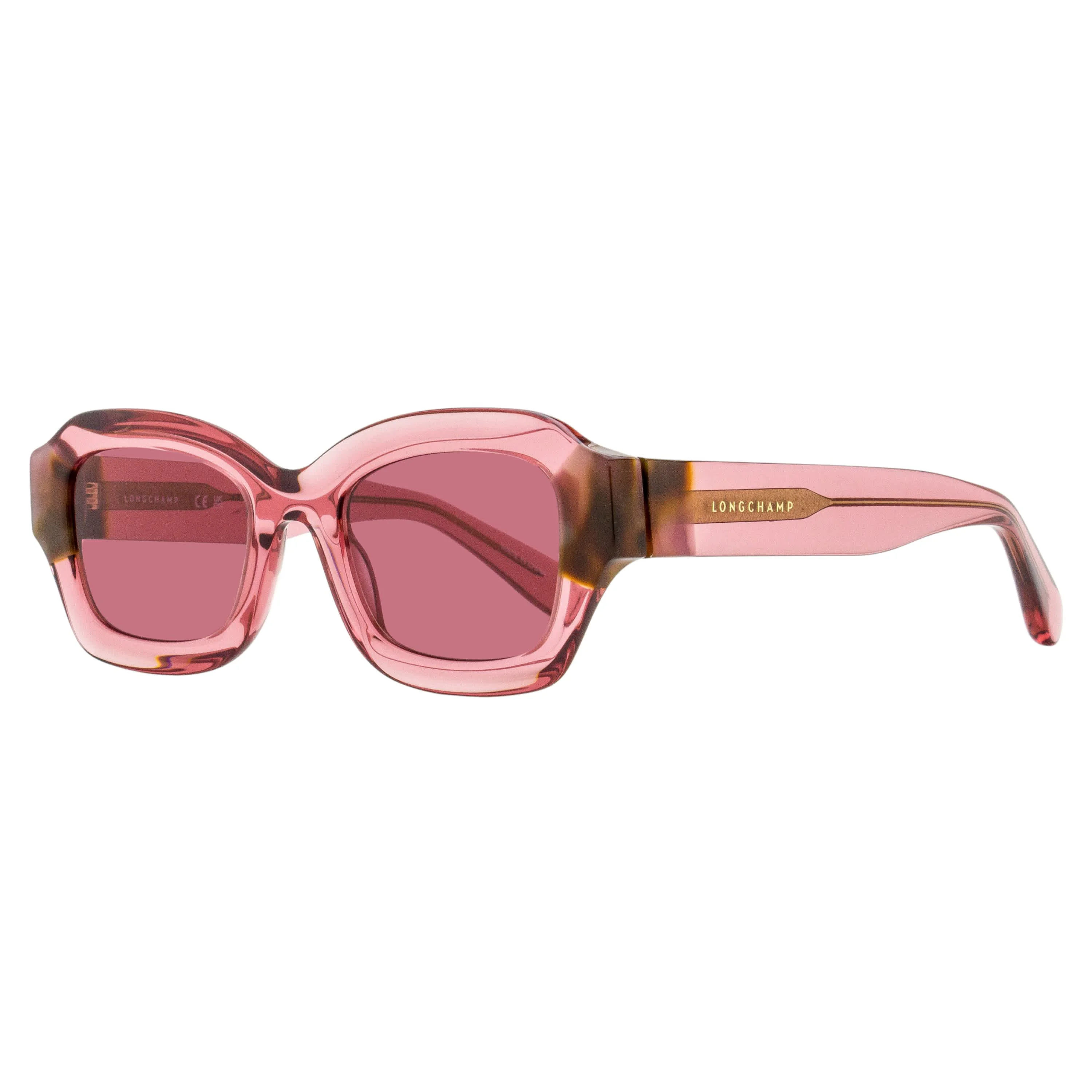 Responsible Longchamp Thick Rimmed Sunglasses LO749S 613 Transparent Rose 50mm User-Friendly