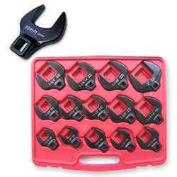Fine Crafted Large 1 2 Drive Metric Size Crows Feet Foot Head Socket Wrench Tool Set Soft