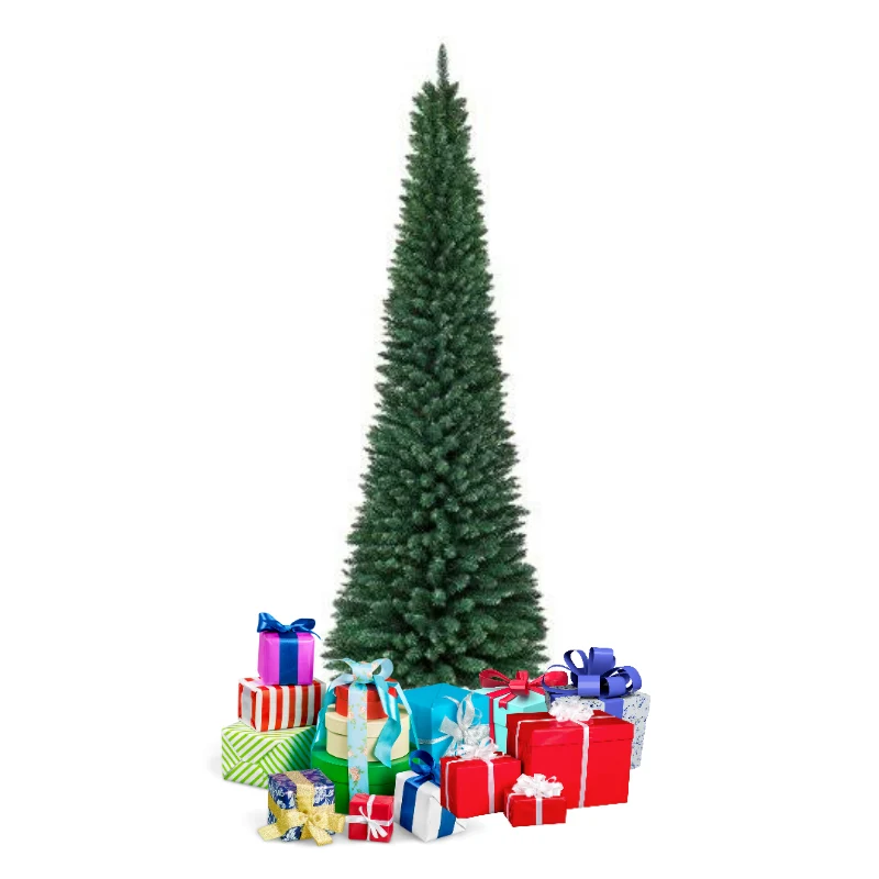 Environmentally Friendly Artificial 9 Ft Skinny Pencil Christmas Tree Reliable