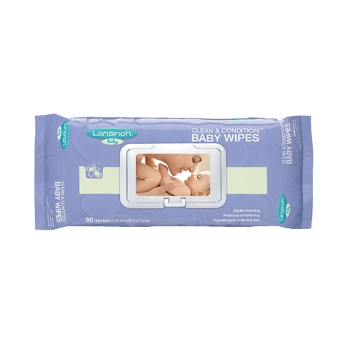 Recyclable Lansinoh Baby Clean And Condition Baby Wipes - 80 Ea Secure