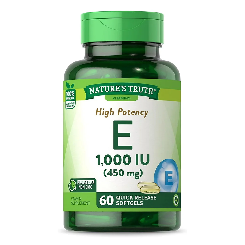 Traditional Natures Truth Vitamin High Potency E 1 000 IU Quick Release Softgels 60 Ea Luxury