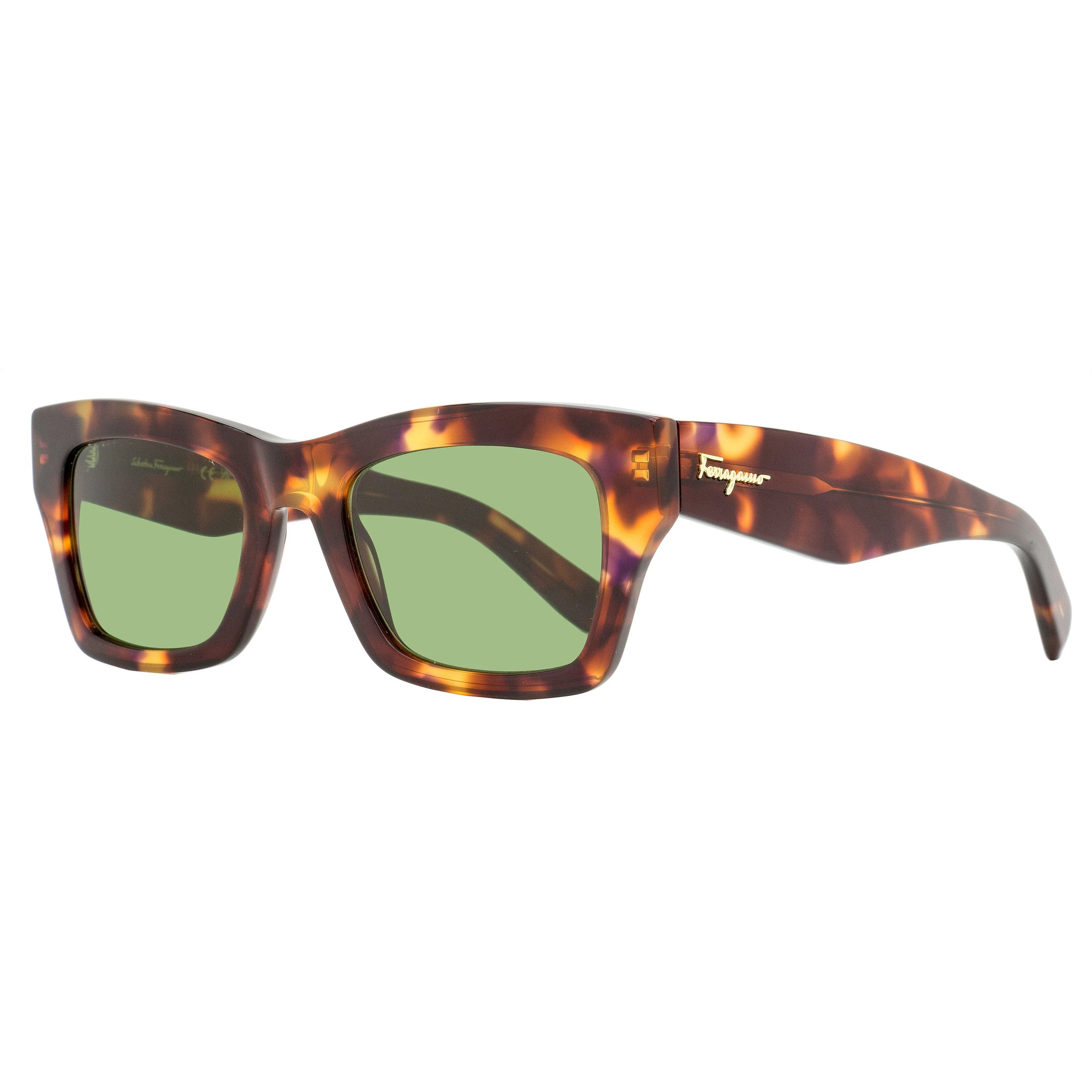 Superior Ferragamo Bold Rectangular Sunglasses SF996SCP 643 Antique Rose 51mm Enhanced