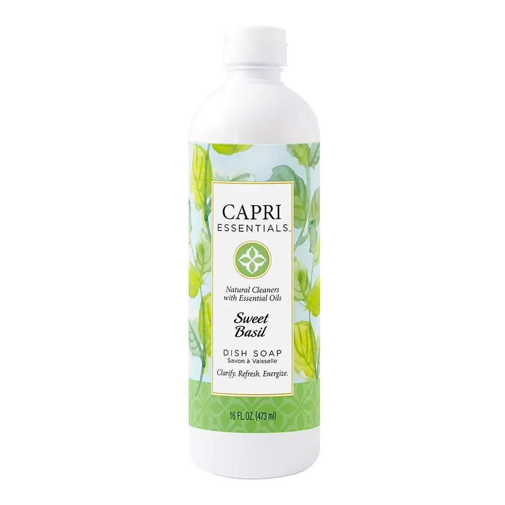 Comfortable Capri Essentials Dish Soap Sweet Basil 16 Oz Sophisticated