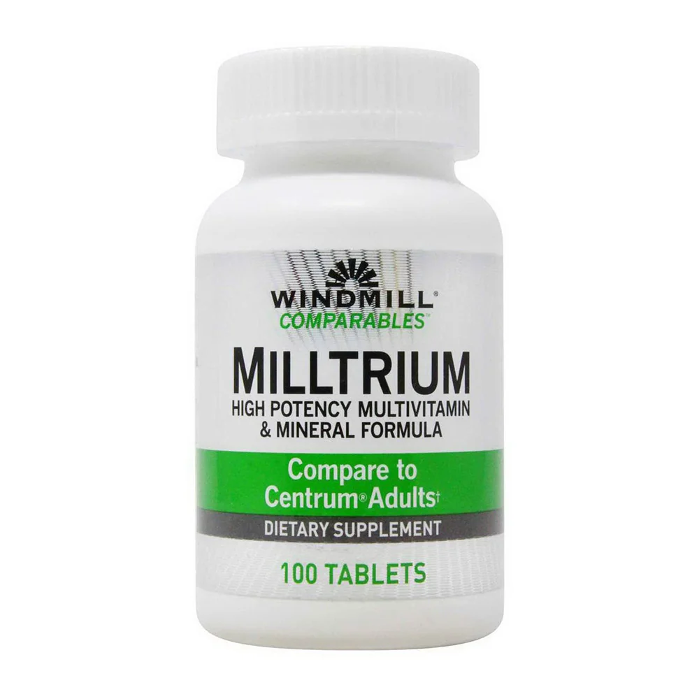 Eco-Friendly Windmill Comparables Milltrium High Potency Multivitamin And Mineral Formula Tablets 100 Ea Sophisticated