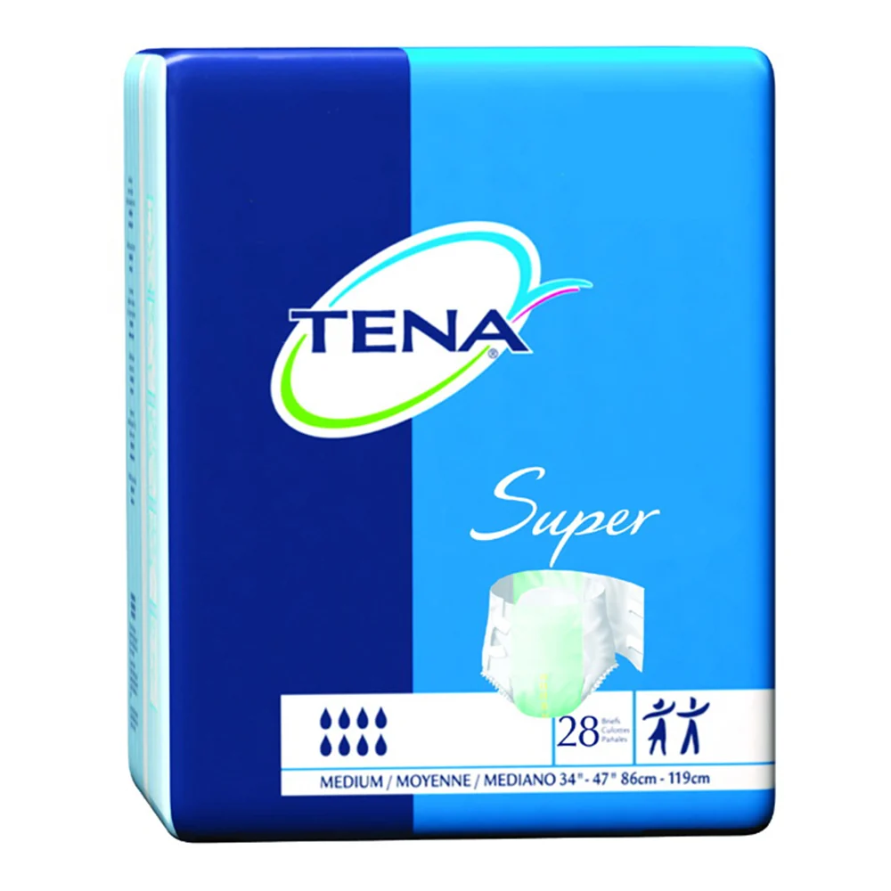 Premium Tena Super Ultra Disposable Briefs Medium 28Ea Safe