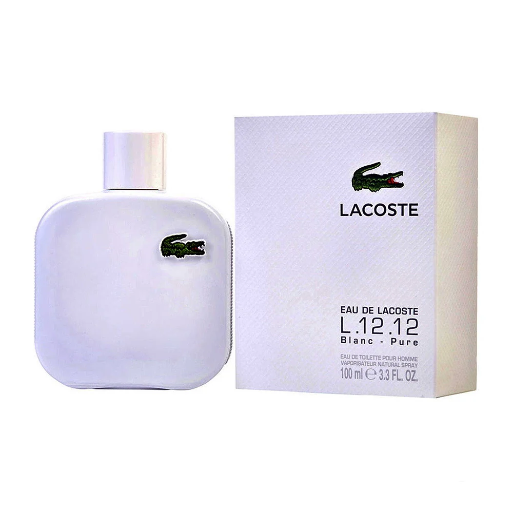 Artisan Lacoste Eau De Lacoste L.12.12 Blanc Pure EDT Spray for Men 3.3 Oz Minimalist