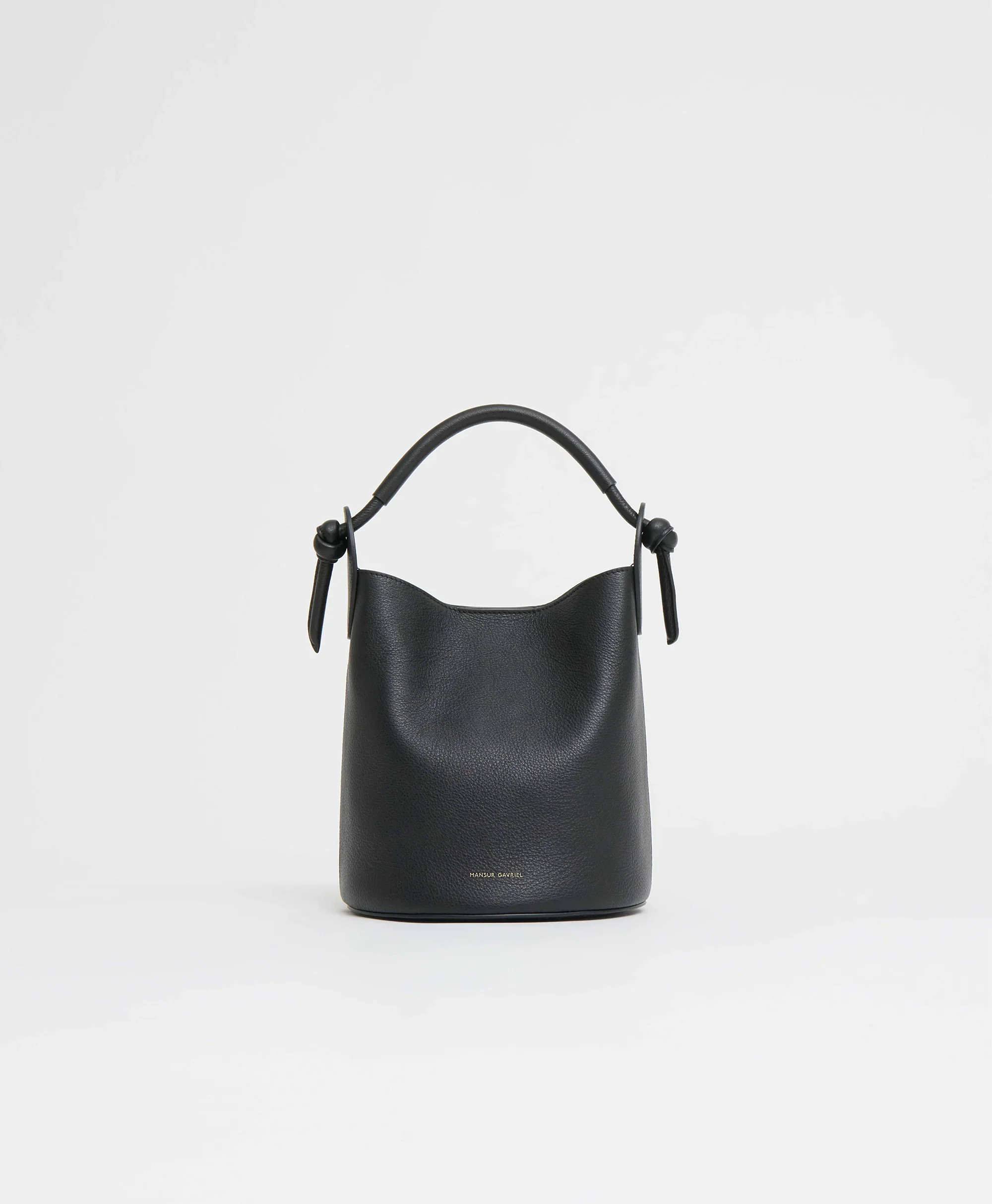 Detailed Mansur Gavriel Mini Fortuna Bucket Bag in Black World-Class