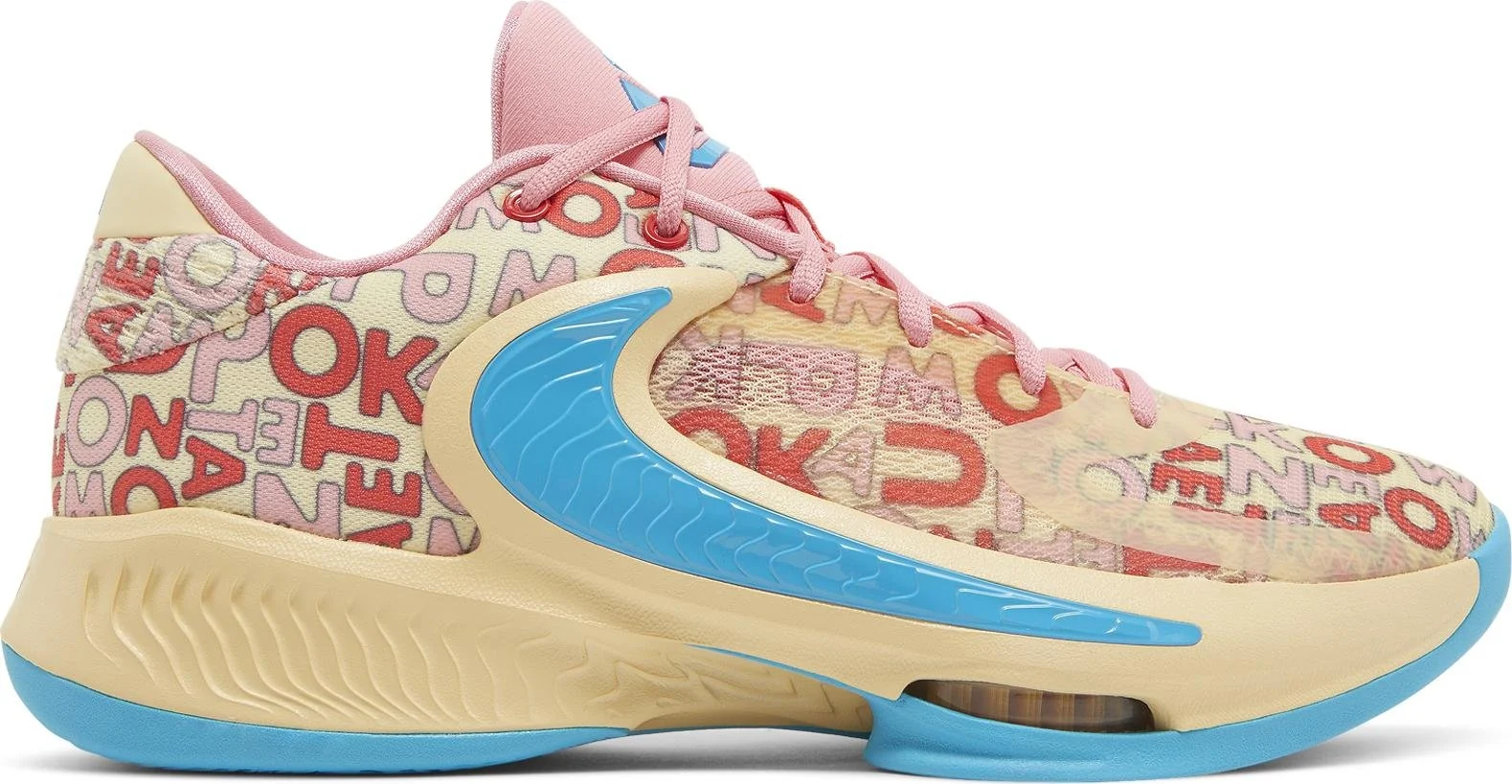 Consistent Nike Men's Zoom Freak 4 'Letter Bros Vanilla Lightning' Sneakers Crafted