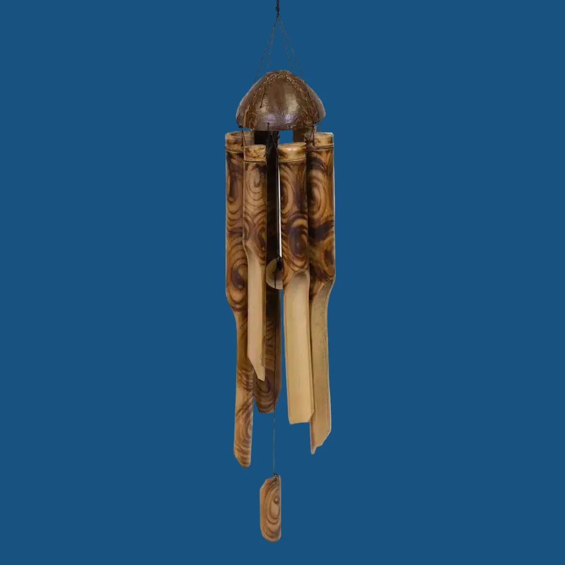 Safe Bamboo Wind Chime - Half Shell Coconut Pure