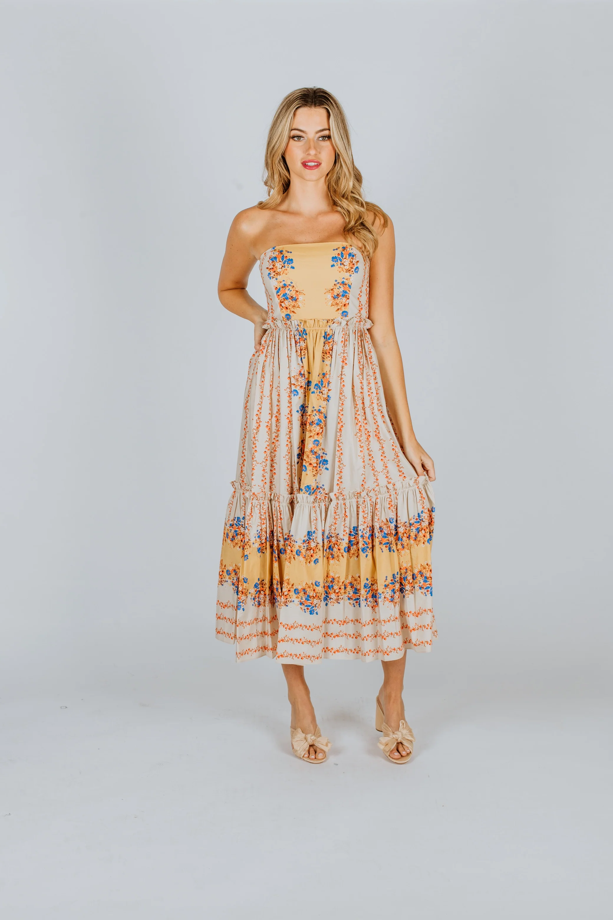 Top-Quality Cara Cara Torres Dress Ditzy Striped Ivory Reliable