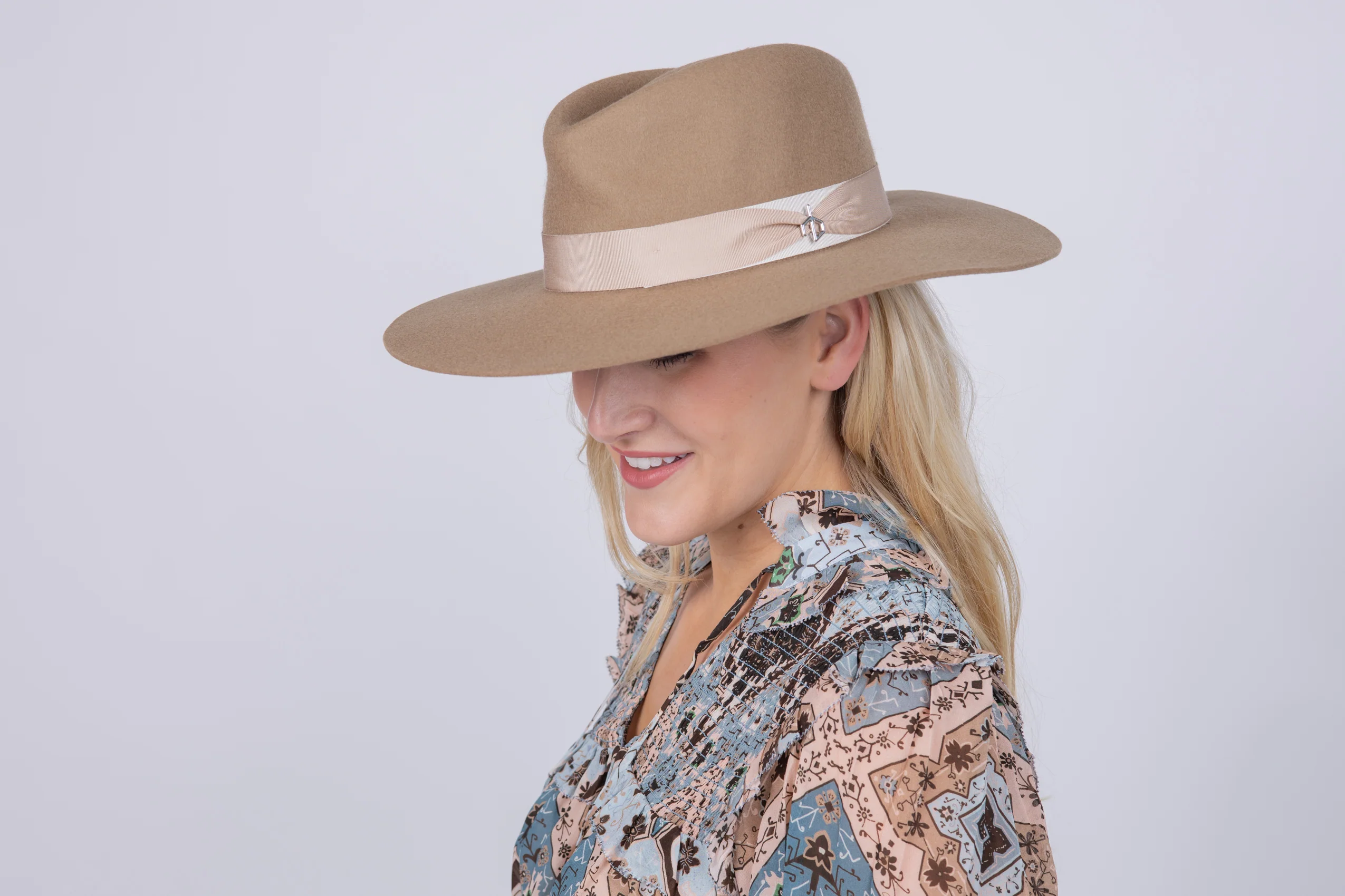 Enhanced Rag Bone Thames Fedora in Camel Verified