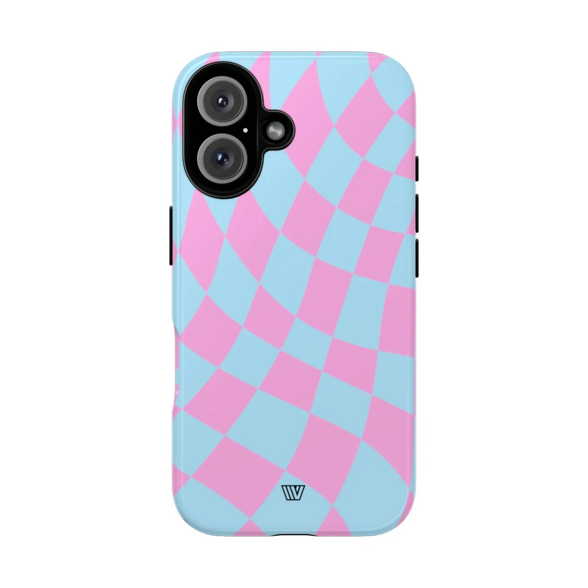 Certified BLUE PINK CURVY CHECKERBOARD Tough Phone Case Powerful