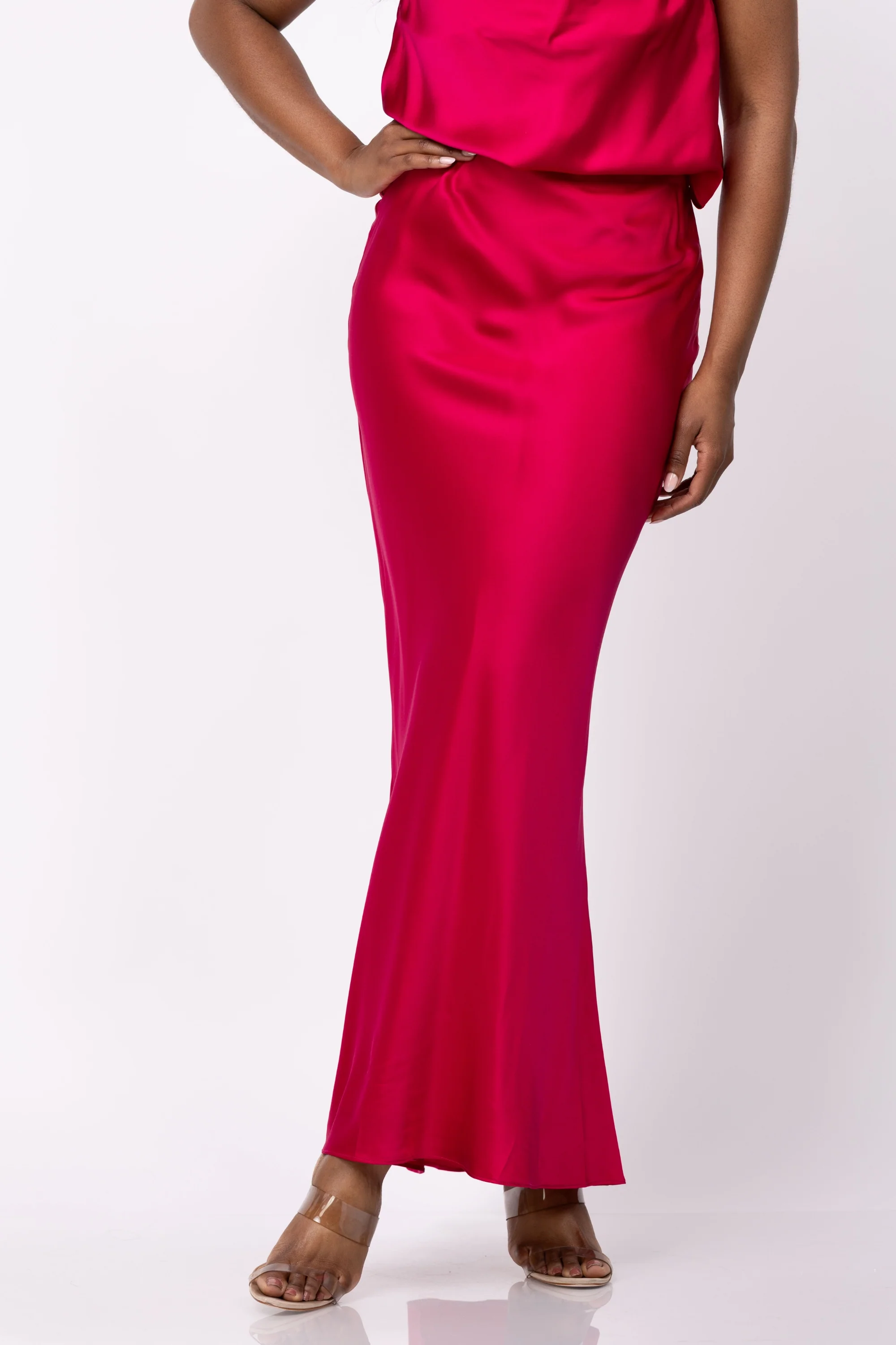 Classic The Sei Bias Maxi Skirt in Raspberry Stylish