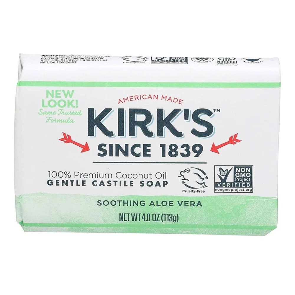 Breathable Kirk's Natural Coco Castile with Aloe Vera Bar Soap 4 Oz 3 Ea Original Design