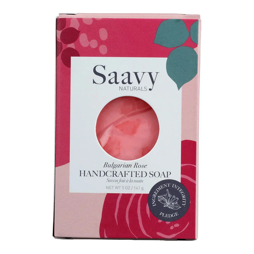 Environmentally Friendly Saavy Naturals Bulgarian Rose Handcrafted Soap 5 Oz Elegant