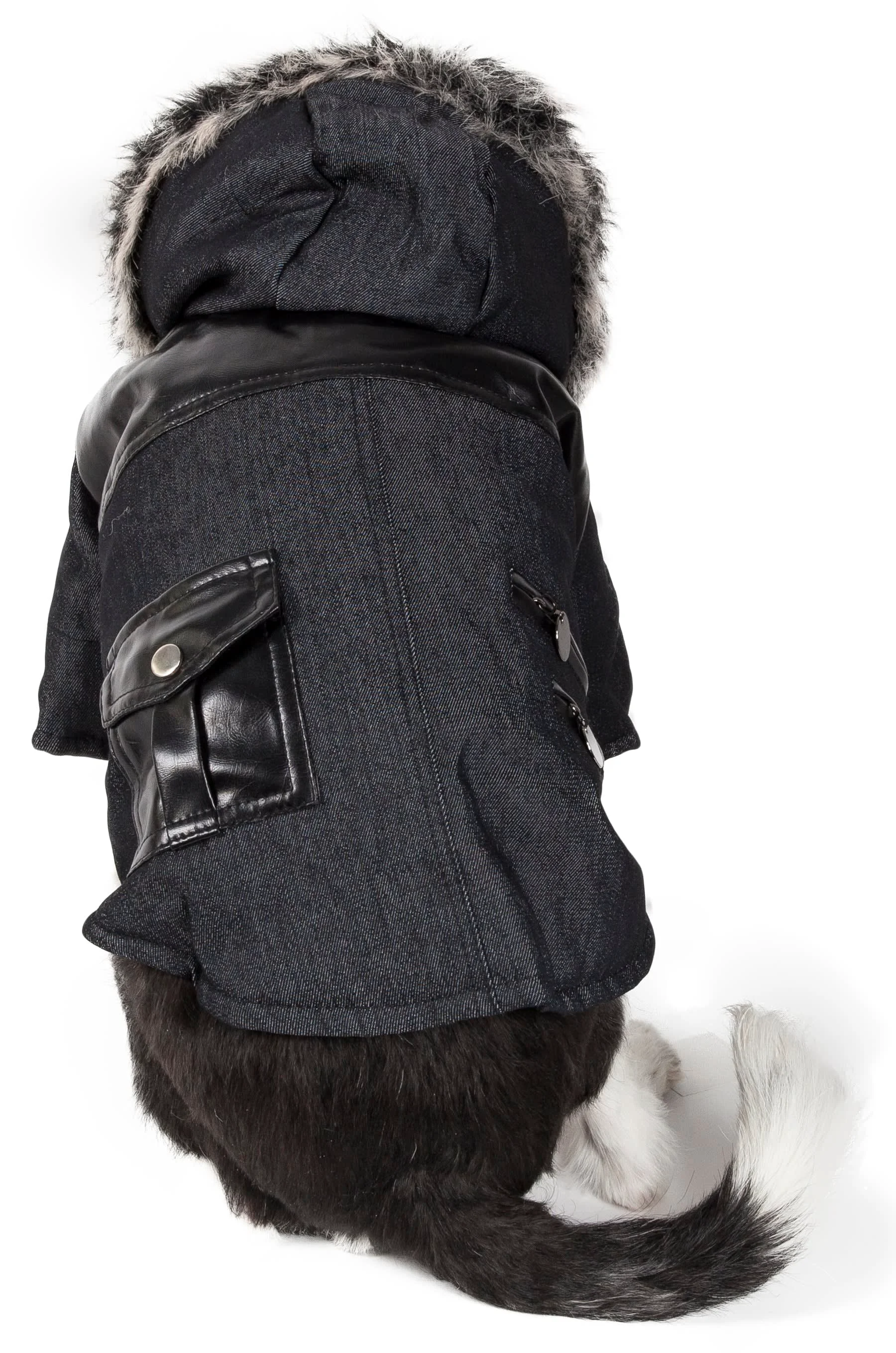 Classic Pet Life Ruff-Choppered Denim Fashioned Wool Pet Coat Next-Generation