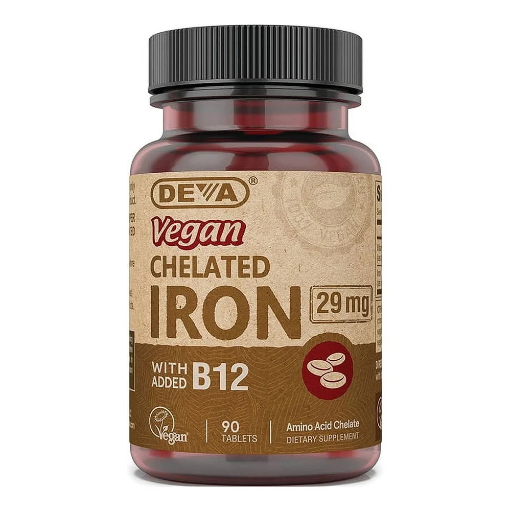 Minimalist Deva Nutrition Vegan Chelated Iron 29 Mg With Added B12 Tablets 90 Ea Environmentally Friendly