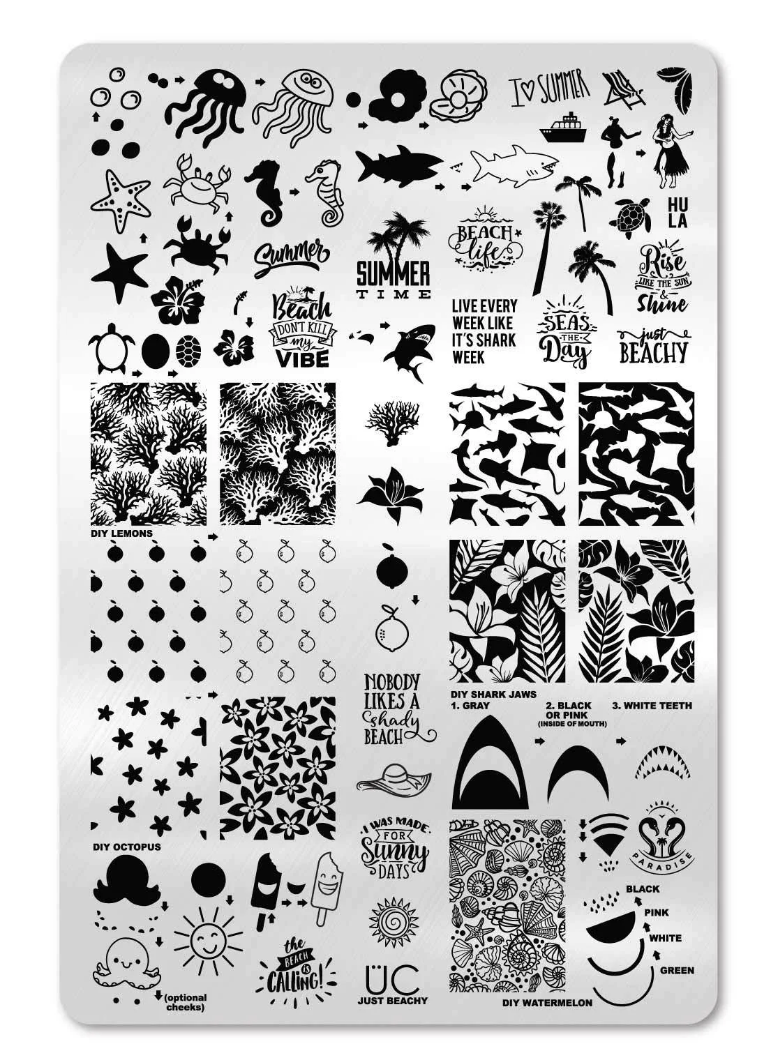 Fast Just Beachy - Uber Chic Stamping Plate Sustainable