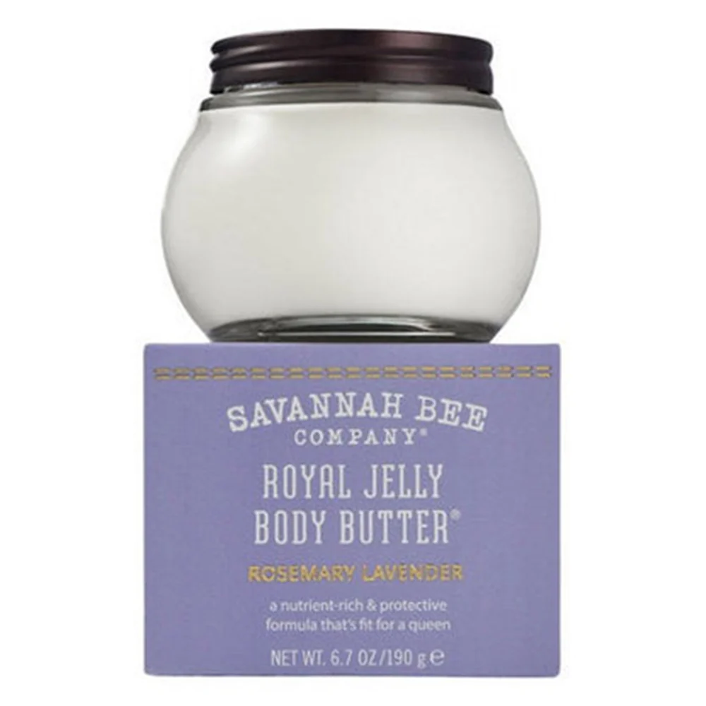 Secure Savannah Bee Royal Jelly Body Butter with Rosemary Lavender for Hydration and Skin Nourishment 6.7Oz 190g Green
